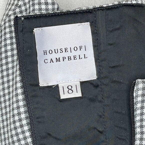 House of Campbell Andie Bustier Houndstooth Top SZ 8 - Picture 7 of 10